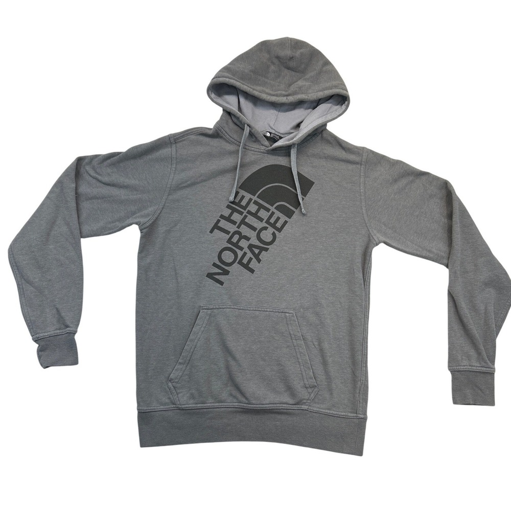 The North Face Hoodie Mens Small Grey Pullover Graphic Black‎ Logo